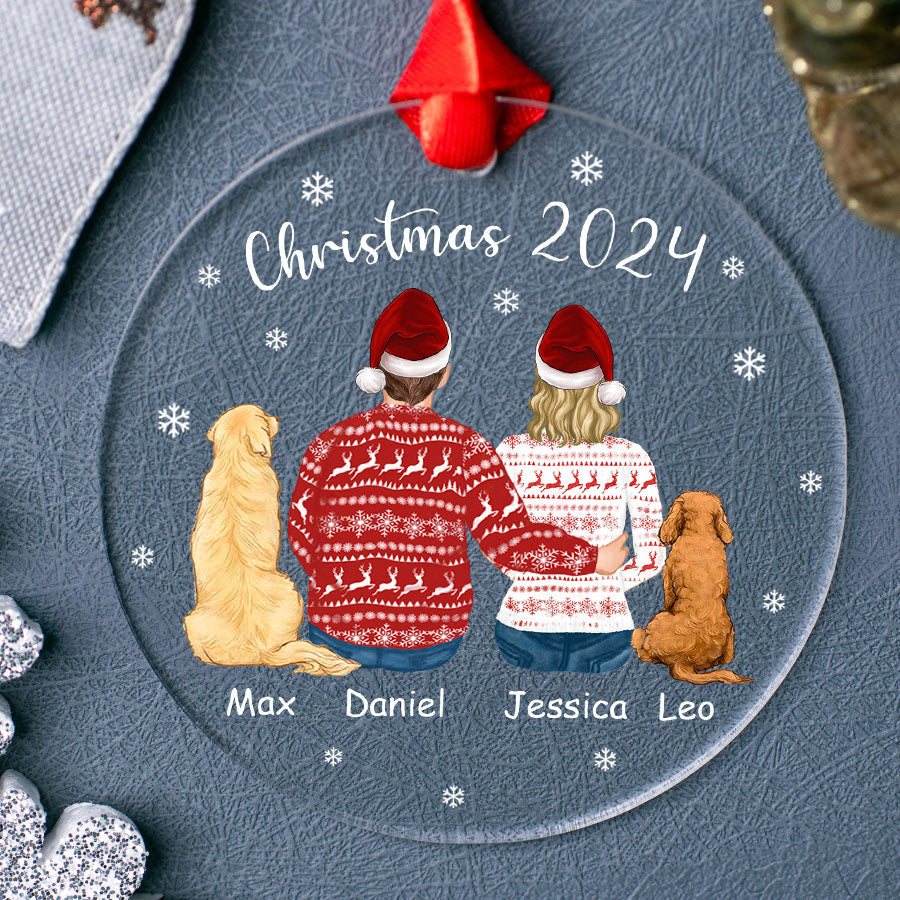 Personalized Couple Ornament With Dog