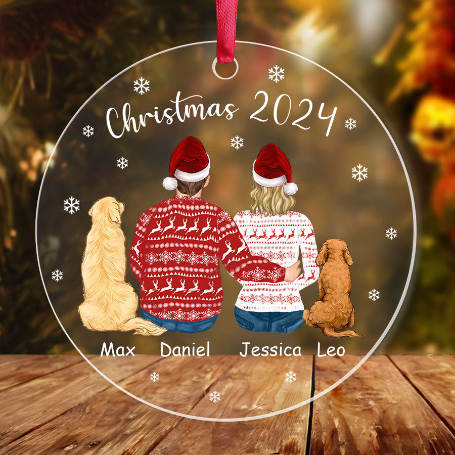 Personalized Couple Ornament With Dog