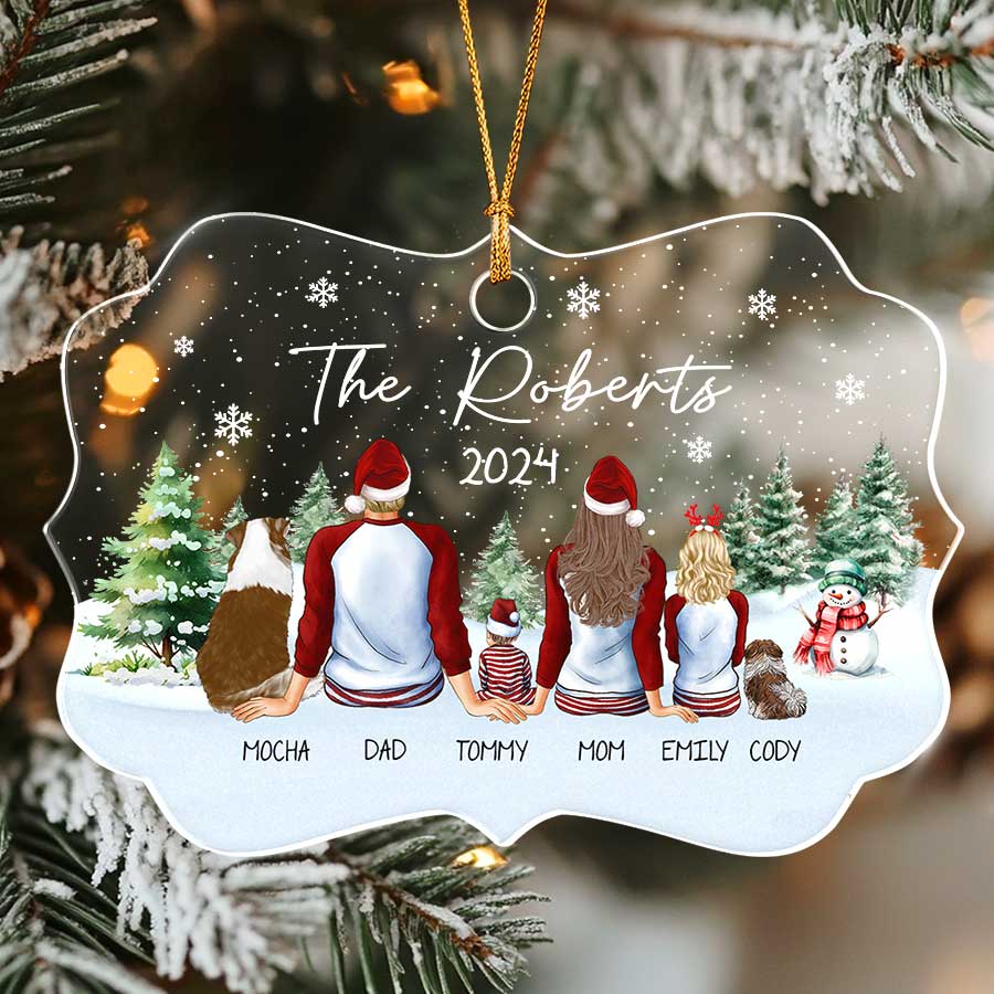 Christmas Ornament Family with Dog