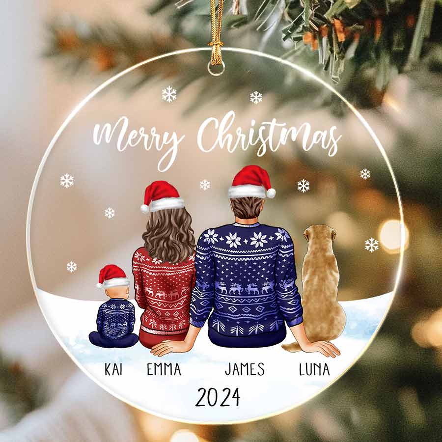 Family Ornaments with Pets