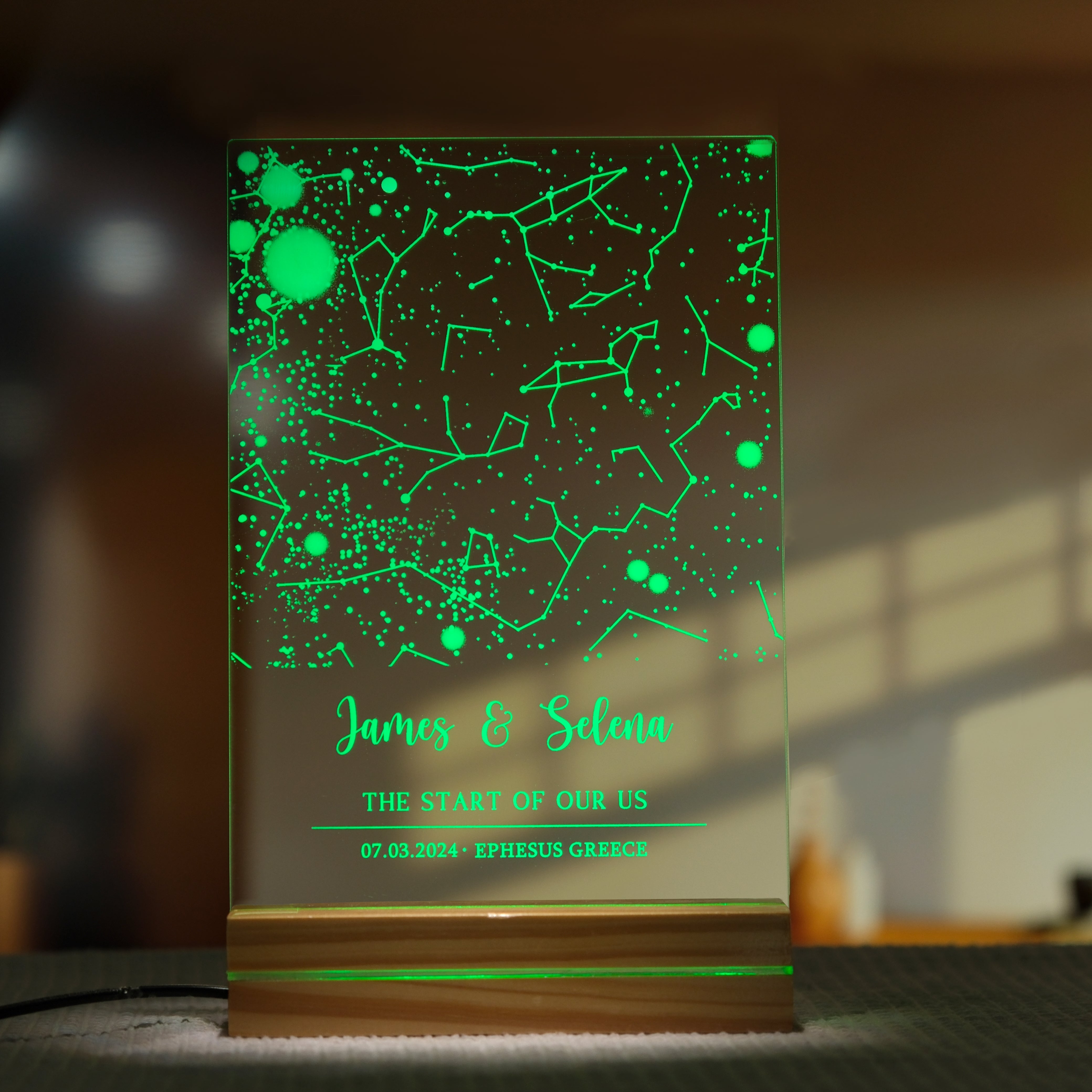 Custom Star Map the Night We Met Night Light Plaque