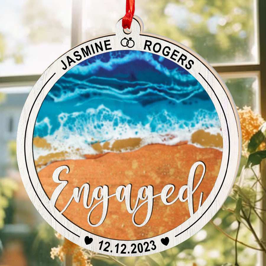 Beach Engagement Ornament