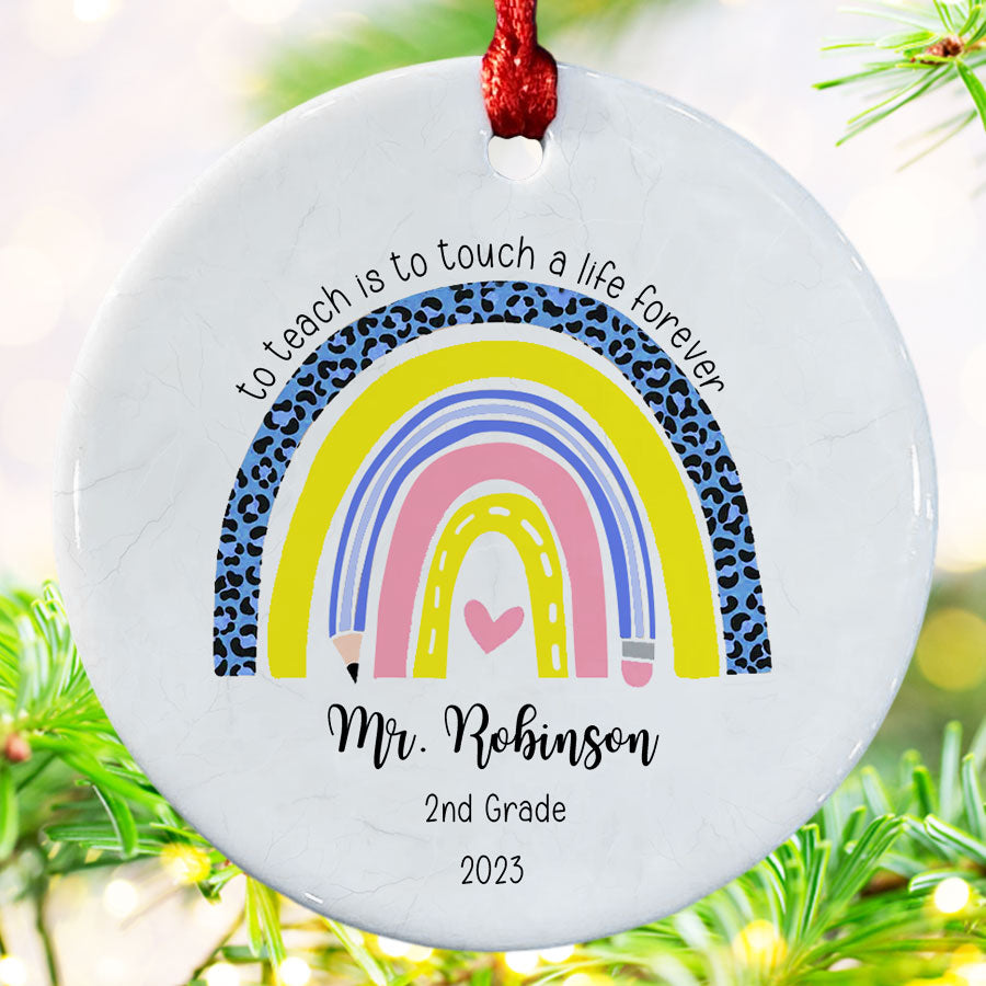 Teacher Rainbow Ornament