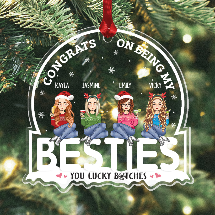 Personalized Friends Are The Best Presents Christmas Ornament