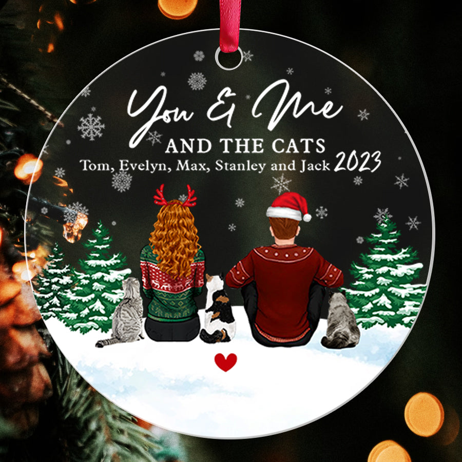 Couple With Cat Ornament