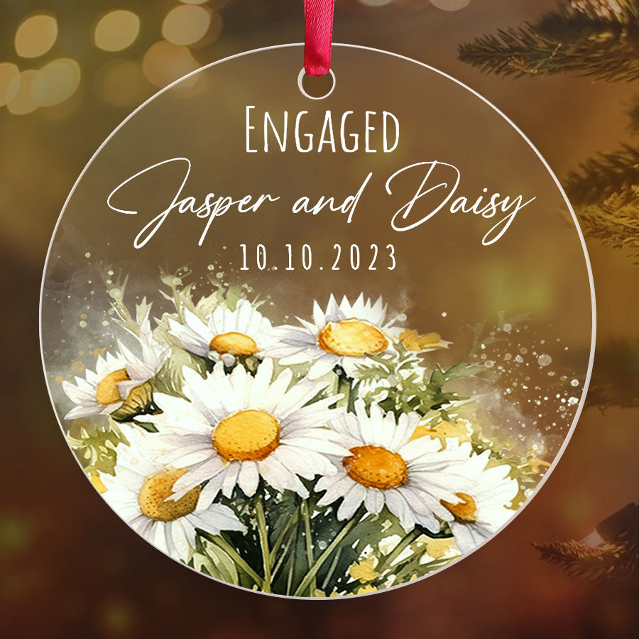 Engaged Couple Christmas Ornament