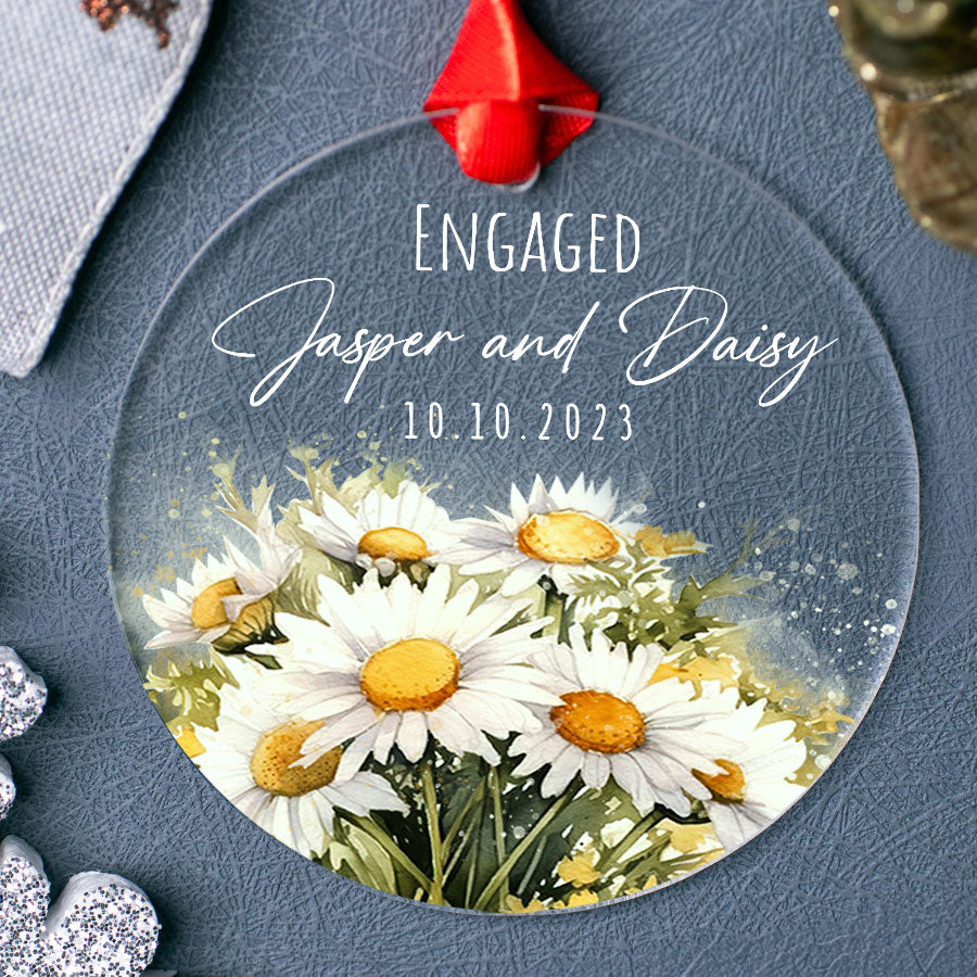 Engaged Couple Christmas Ornament