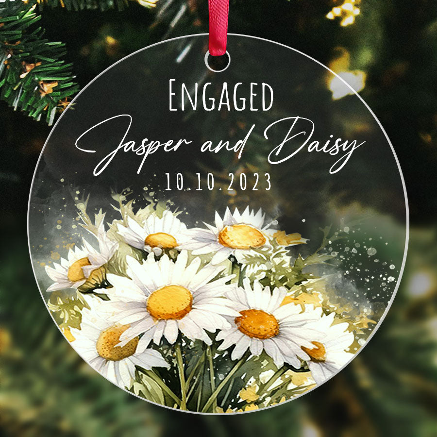 Engaged Couple Christmas Ornament