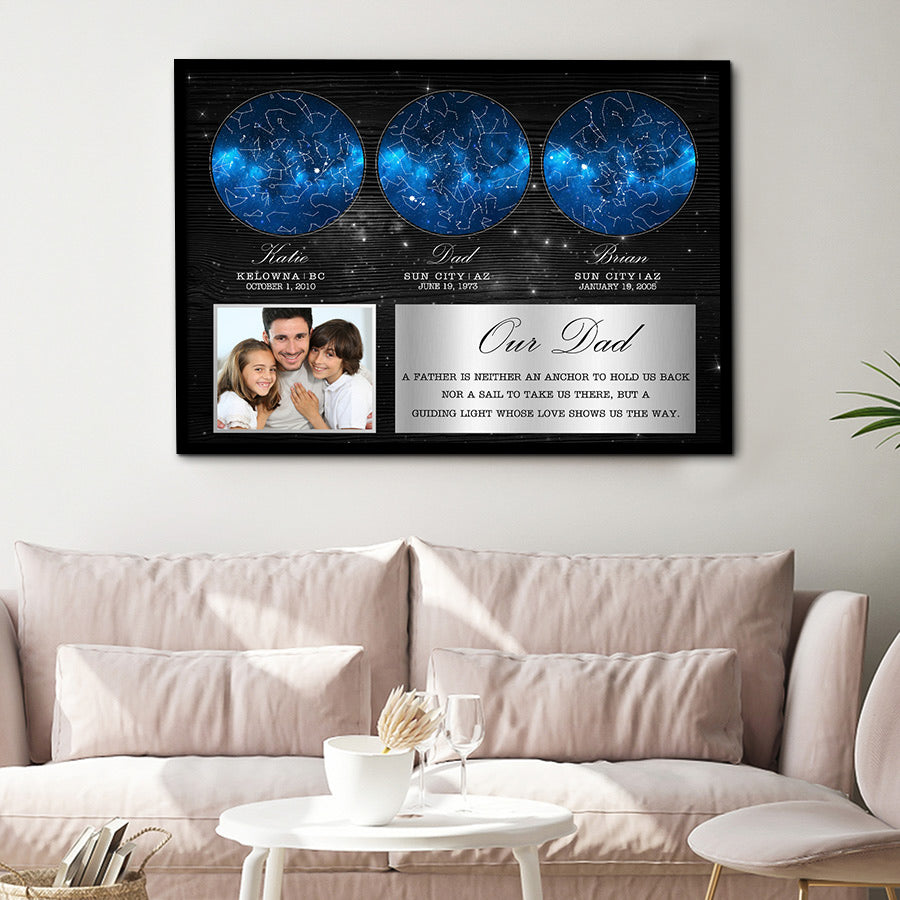 Custom 3 Location Night Sky Print