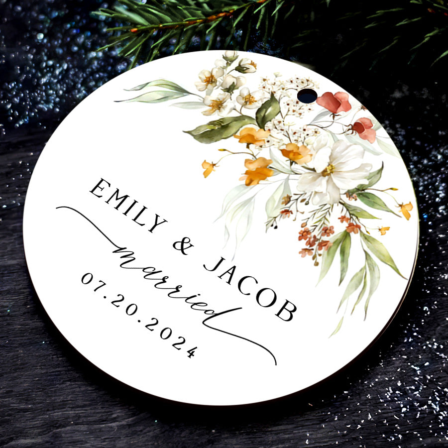 Personalized Mr Mrs Wedding Ornament