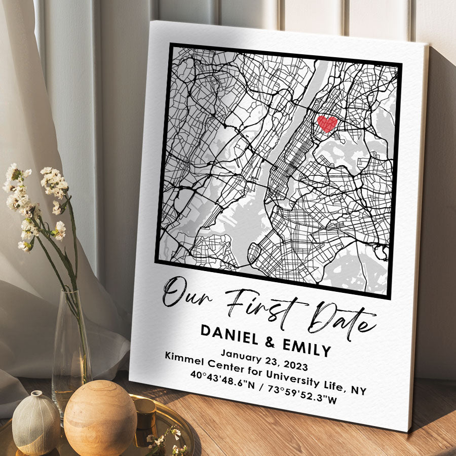 Our First Date Map Canvas