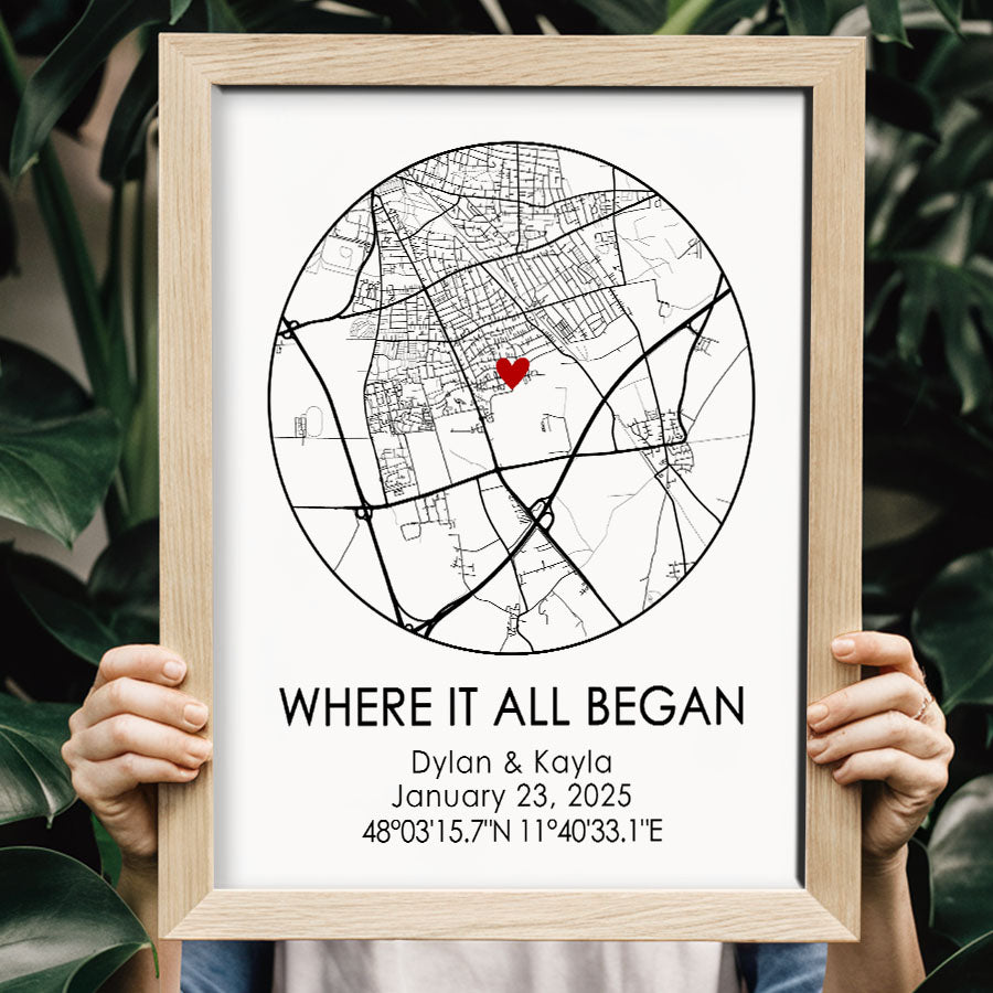 Custom Canvas Map Valentine