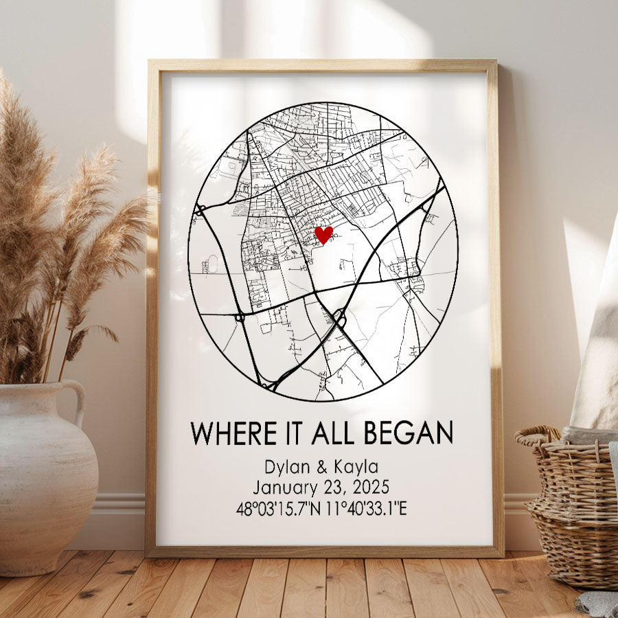 Custom Canvas Map Valentine