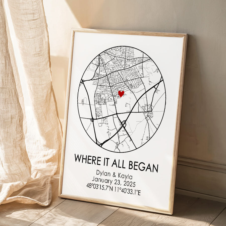 Custom Canvas Map Valentine