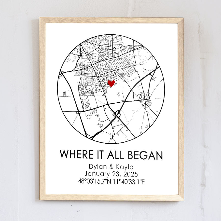 Custom Canvas Map Valentine