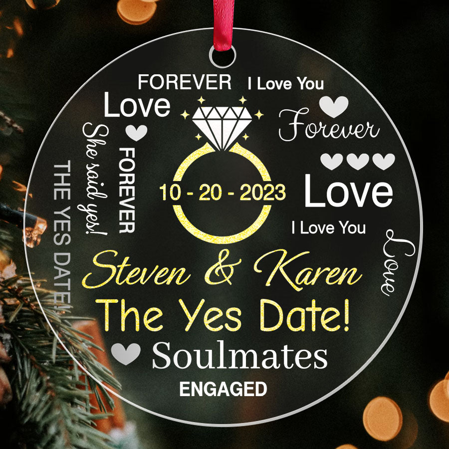 customized engagement ornament