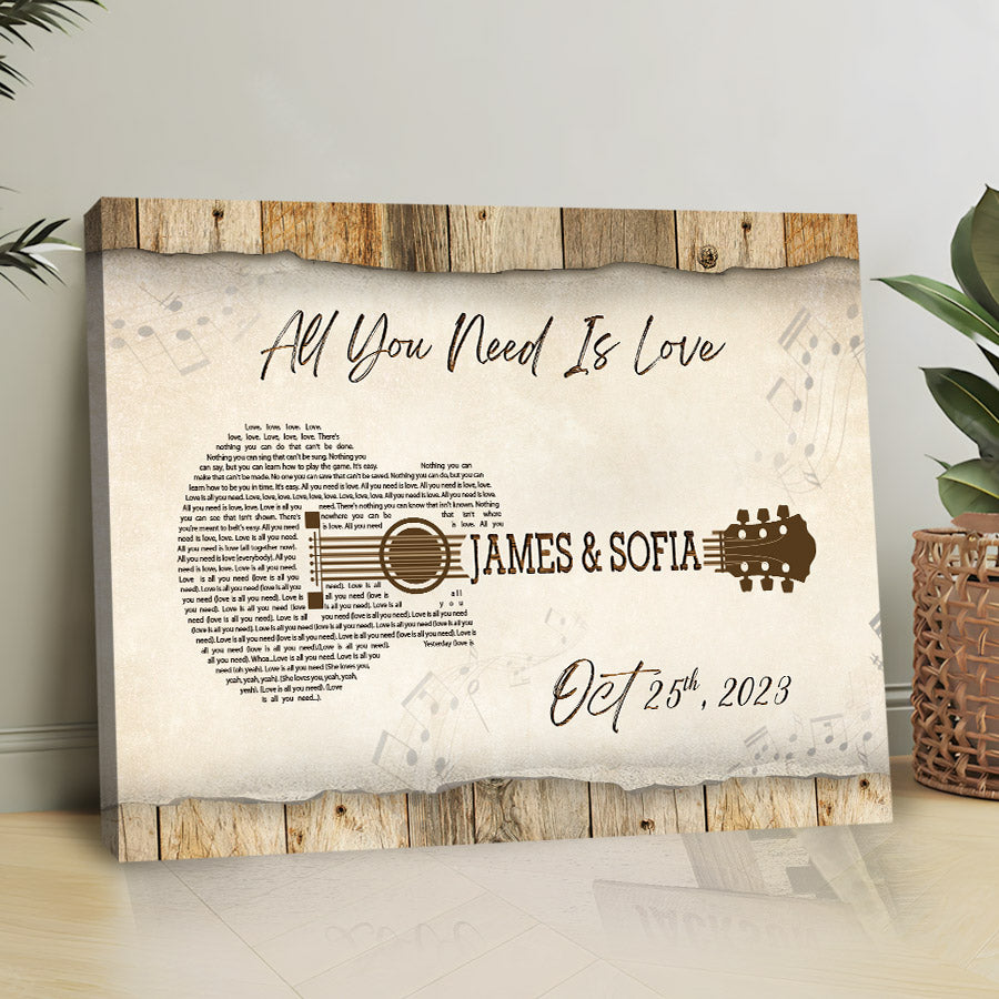 Custom Song Lyrics on Canvas