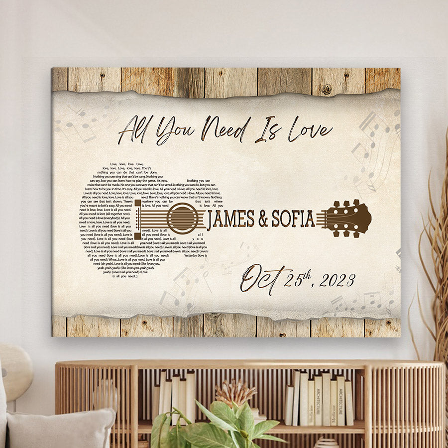 Custom Song Lyrics on Canvas