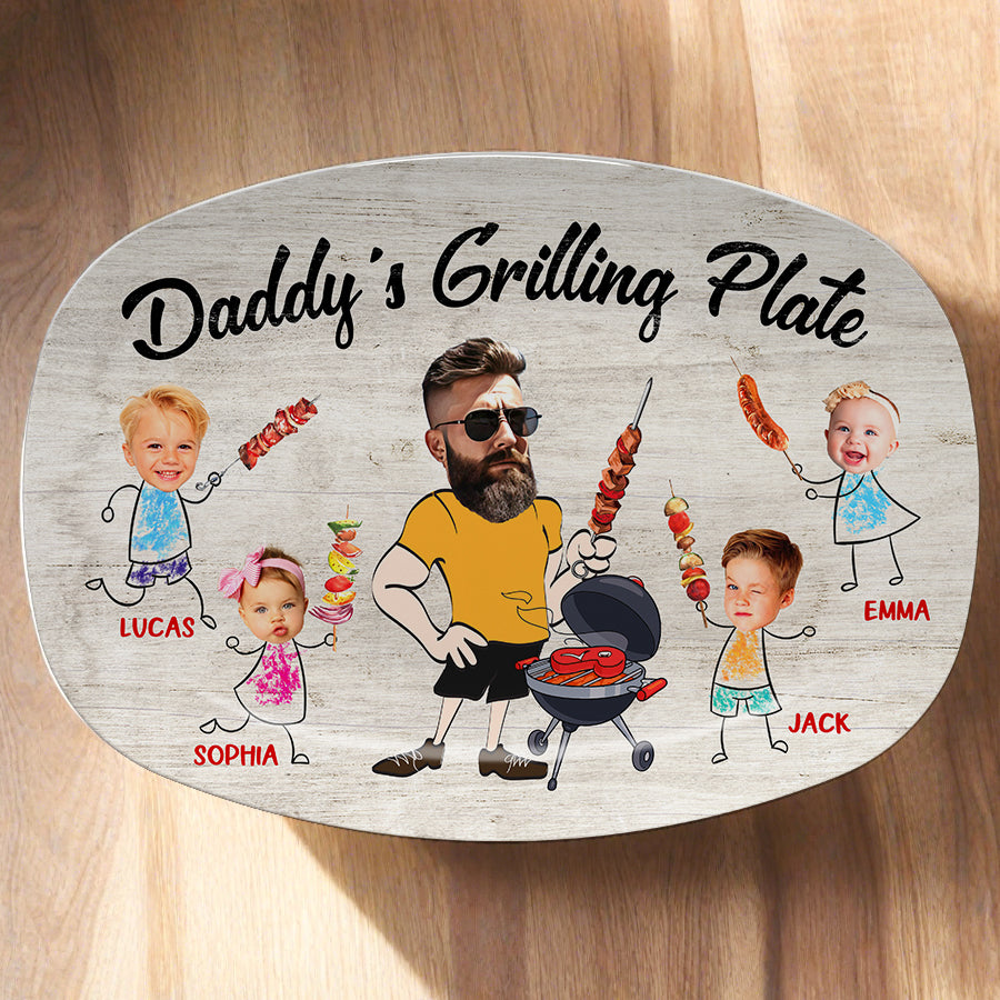 Custom Photo Father’s Day Grilling Plate