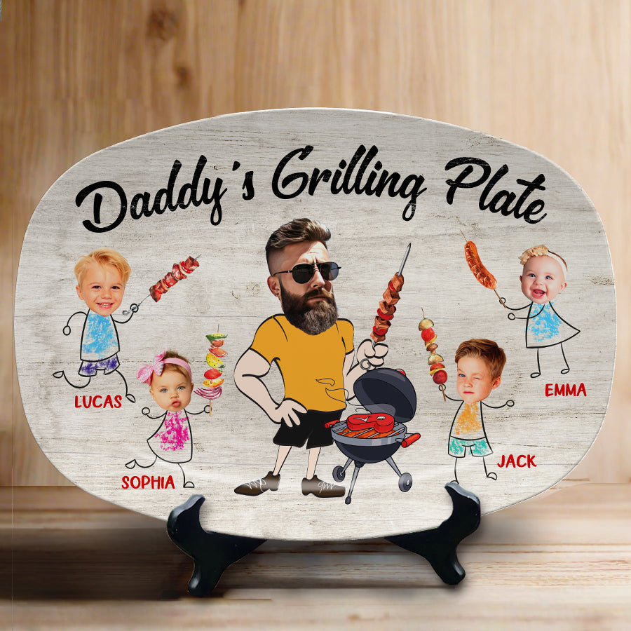 Custom Photo Father’s Day Grilling Plate