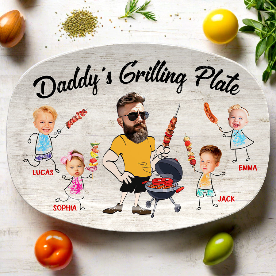 Custom Photo Father’s Day Grilling Plate