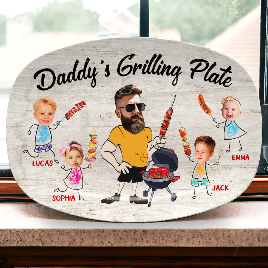 Custom Photo Father’s Day Grilling Plate