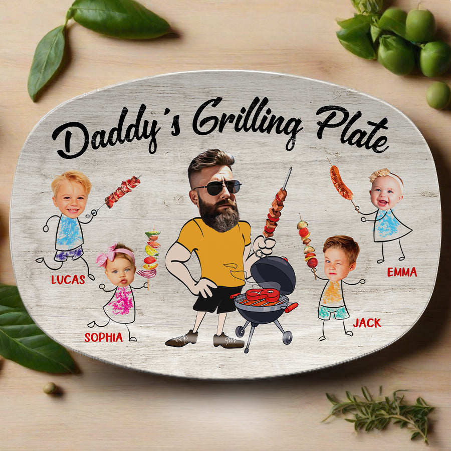 Custom Photo Father’s Day Grilling Plate