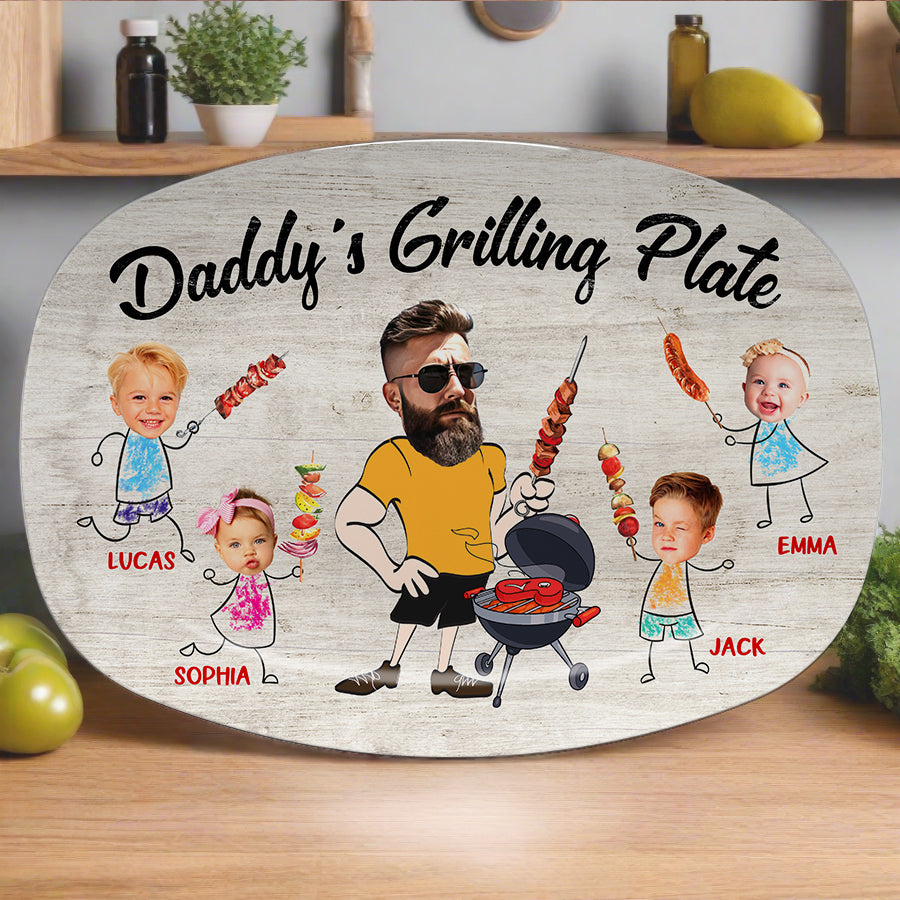 Custom Photo Father’s Day Grilling Plate