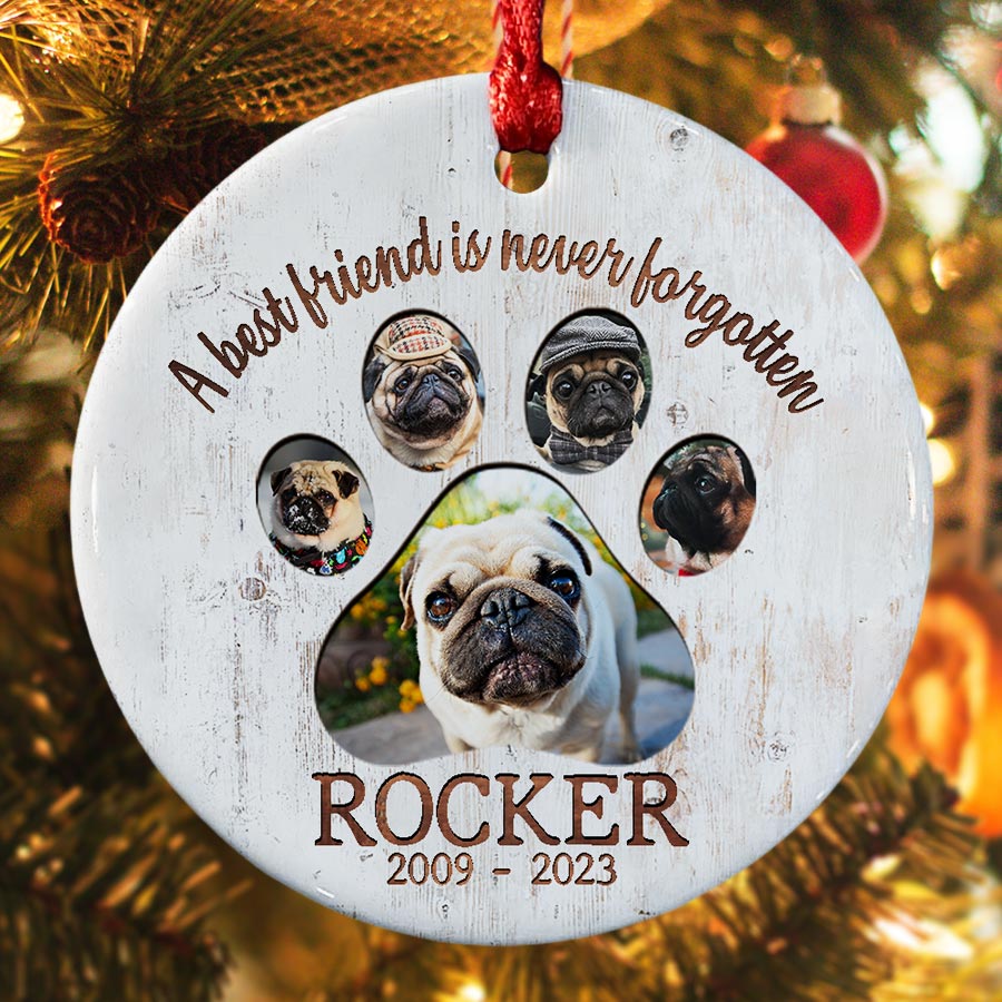 Dog Photo Memorial Ornament