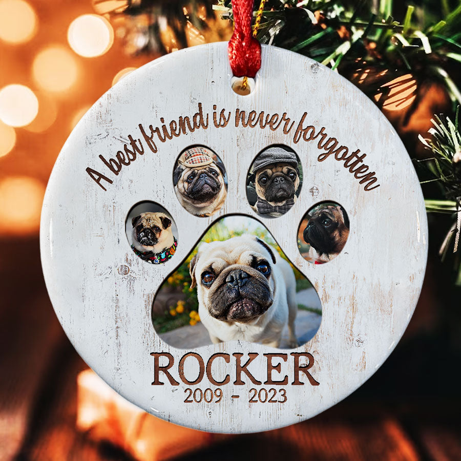 Dog Photo Memorial Ornament