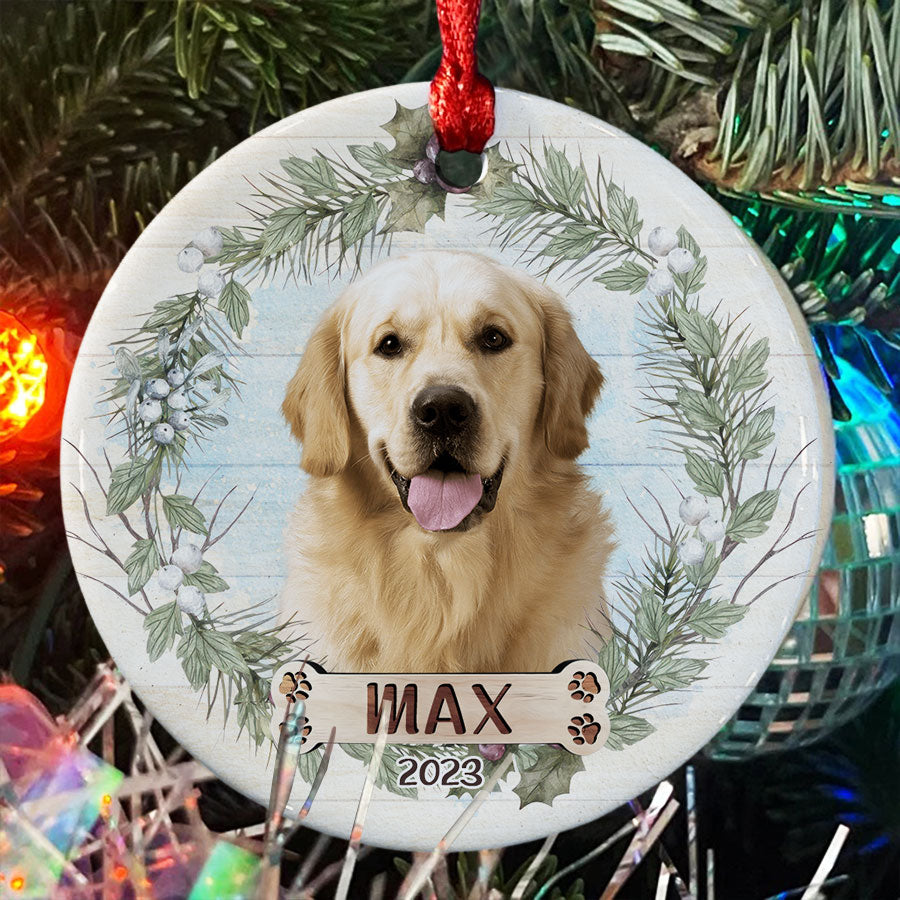 Custom Dog Picture Christmas Ornaments