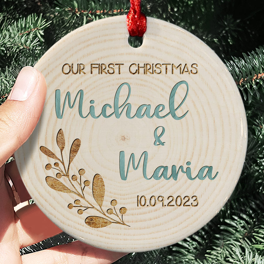 engagement date ornament