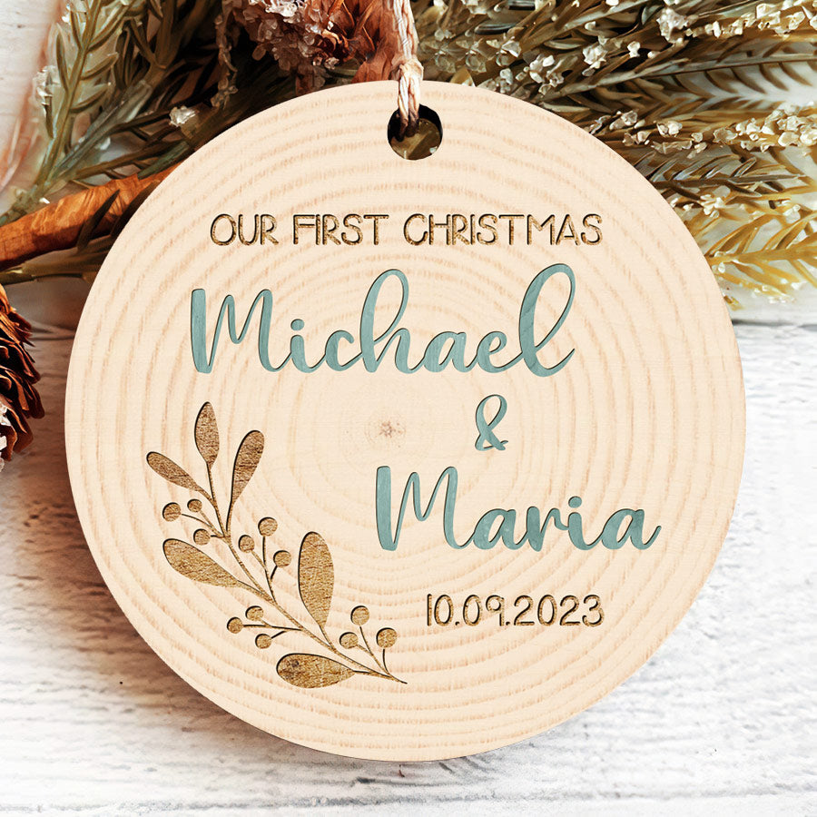 engagement date ornament