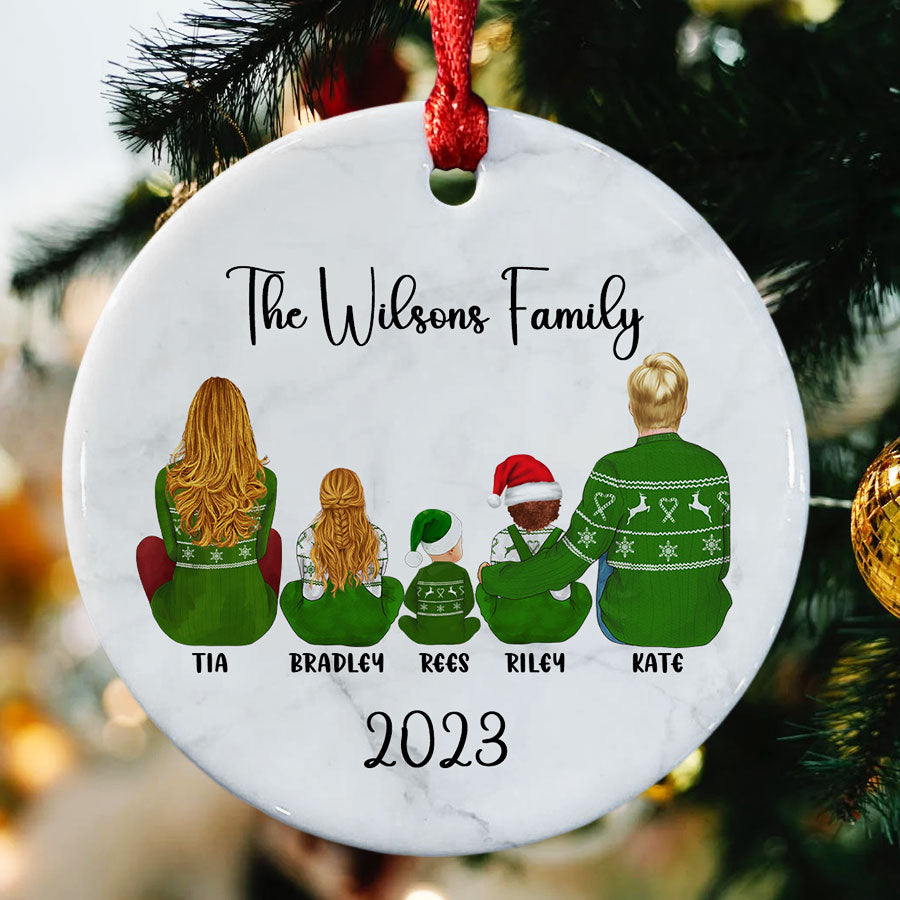 Family of 5 Christmas Ornaments