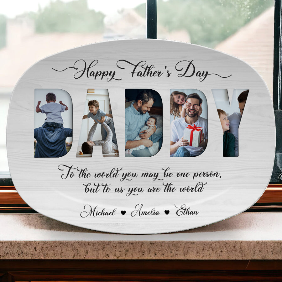 Custom Photo Collage Daddys Grilling Platter