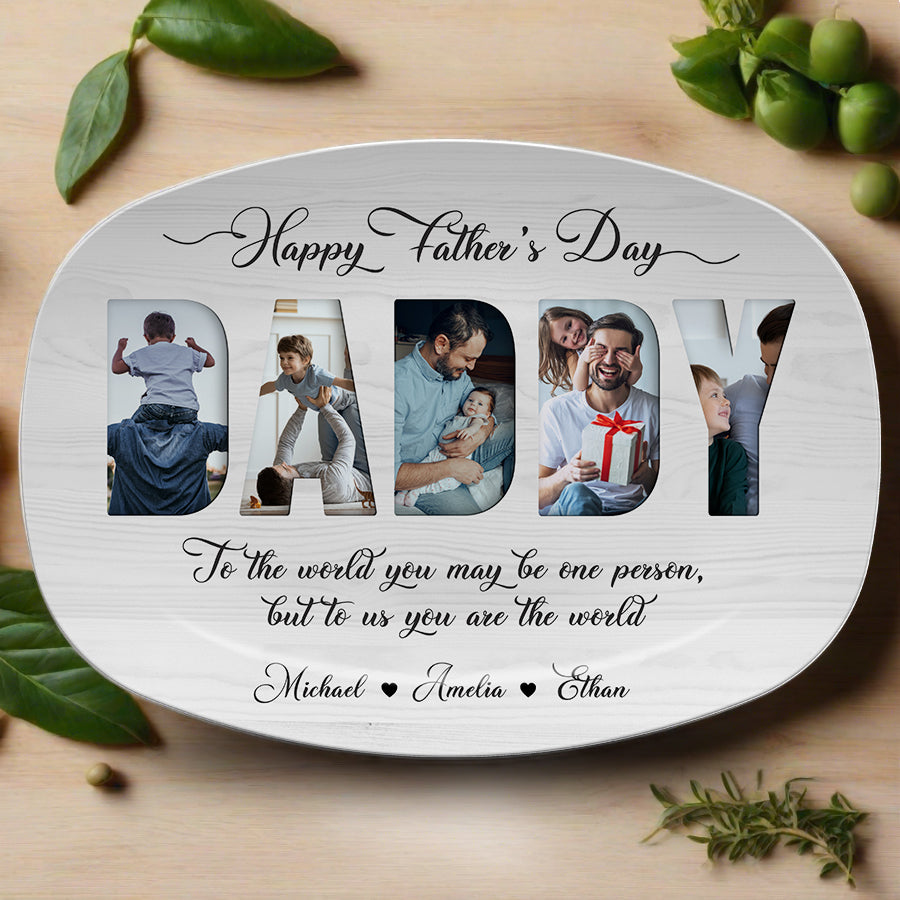 Custom Photo Collage Daddys Grilling Platter