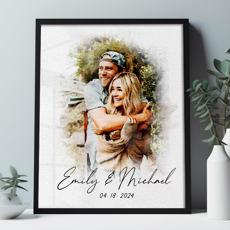 Watercolor Canvas Photo Prints for Boyfriends