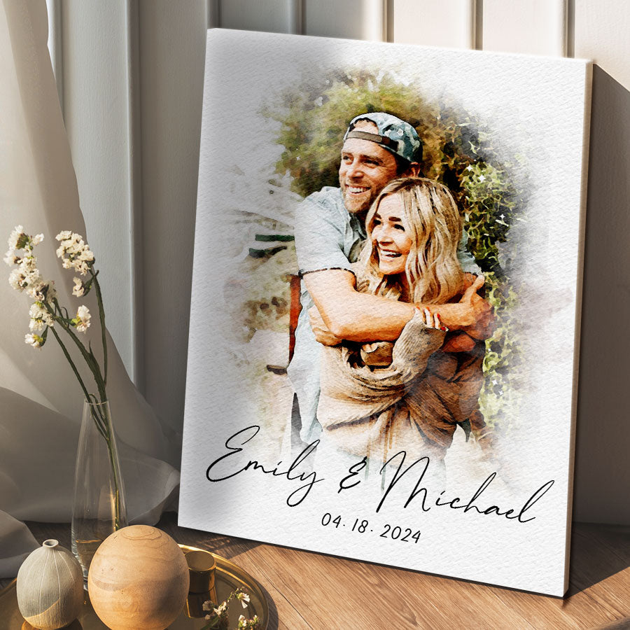 Watercolor Canvas Photo Prints for Boyfriends