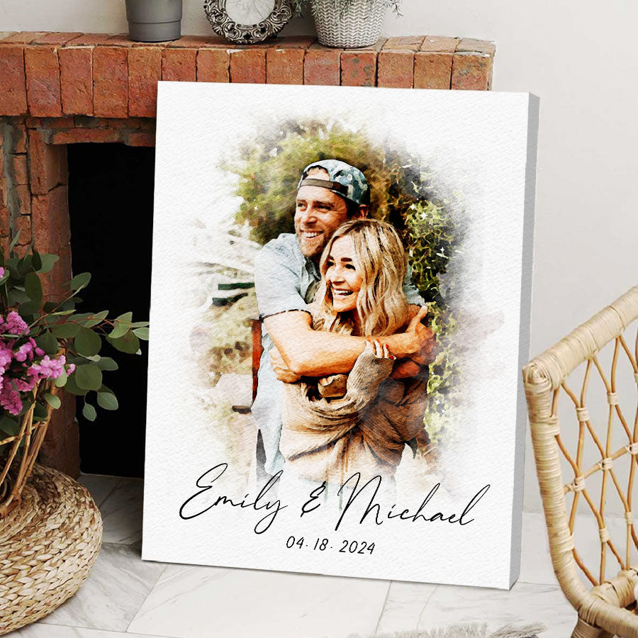 Watercolor Canvas Photo Prints for Boyfriends