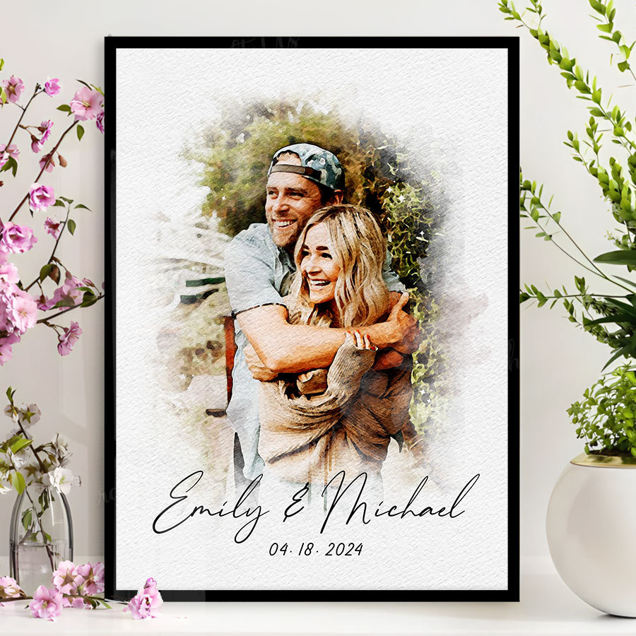 Watercolor Canvas Photo Prints for Boyfriends