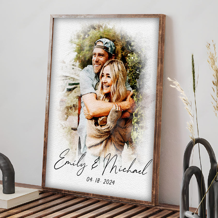 Watercolor Canvas Photo Prints for Boyfriends