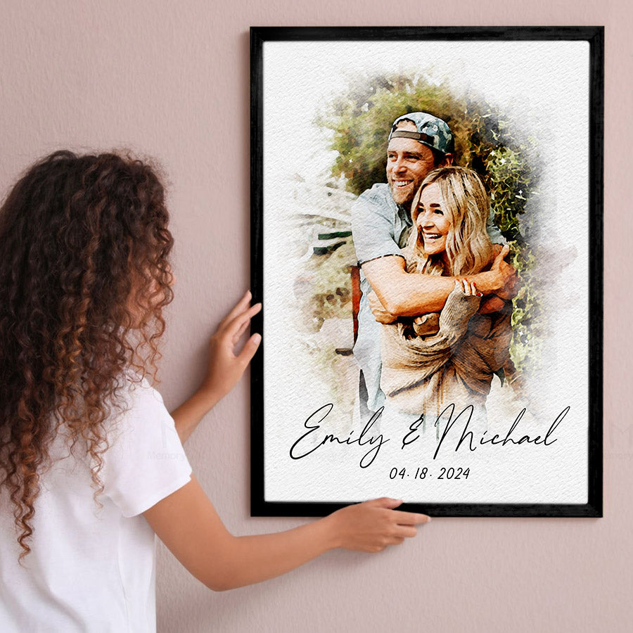 Watercolor Canvas Photo Prints for Boyfriends