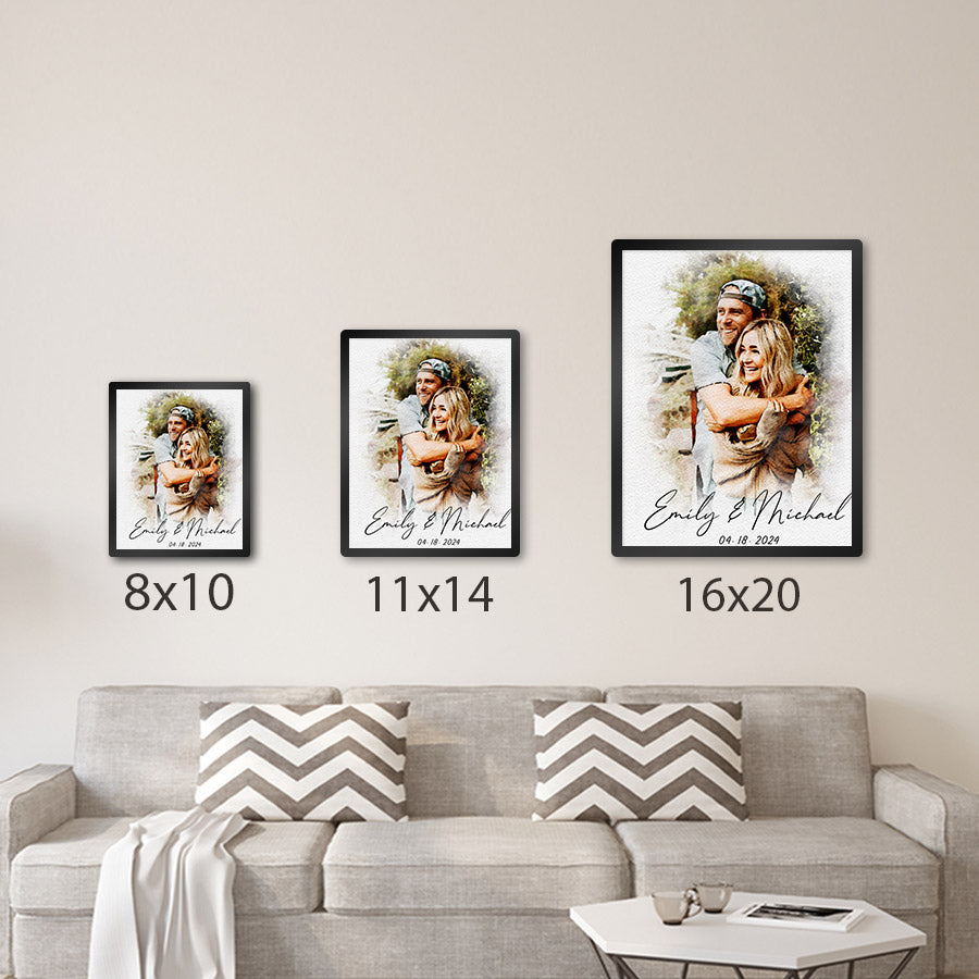 Watercolor Canvas Photo Prints for Boyfriends