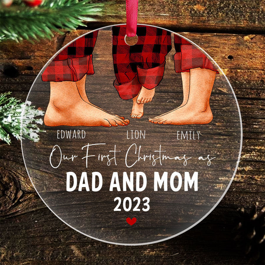 First Christmas as Mom and Dad Ornament