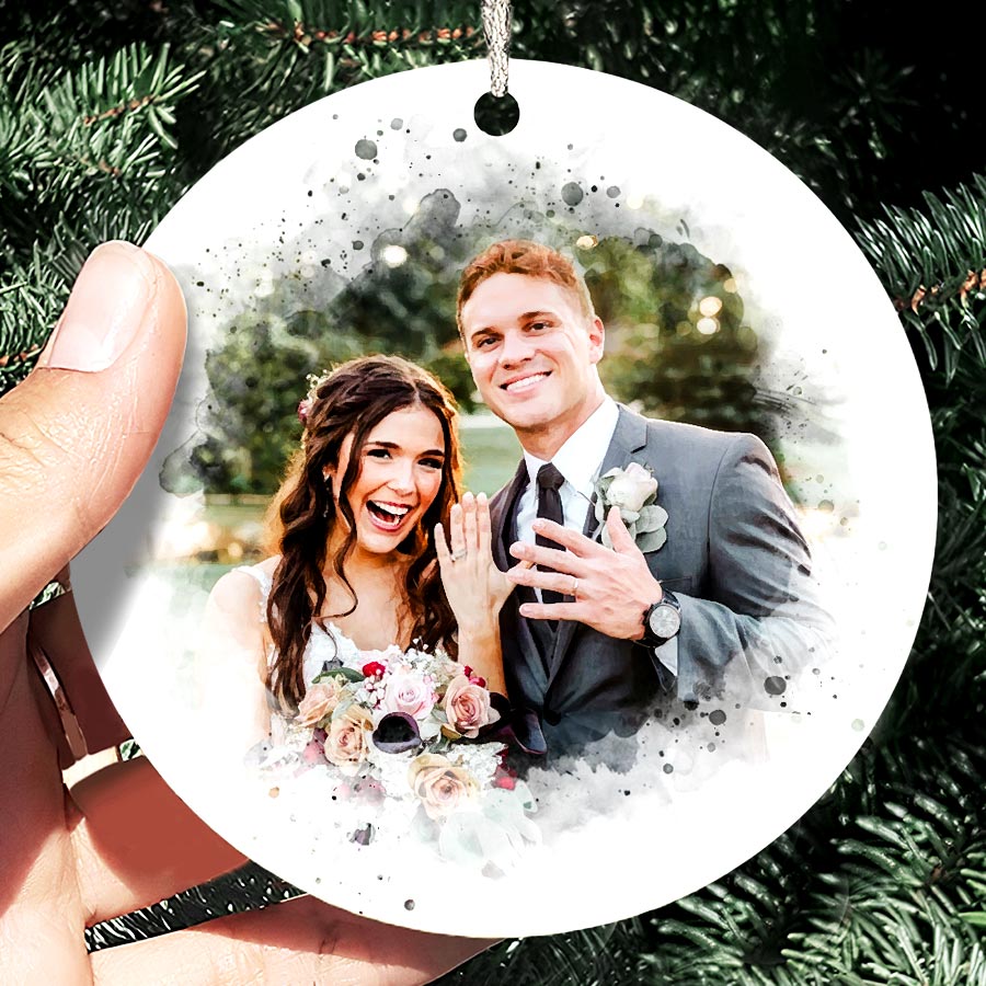 Custom First Christmas Married Ornament