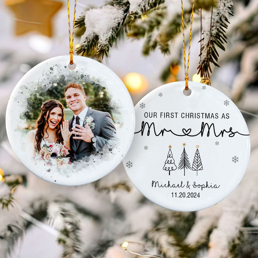 Custom First Christmas Married Ornament