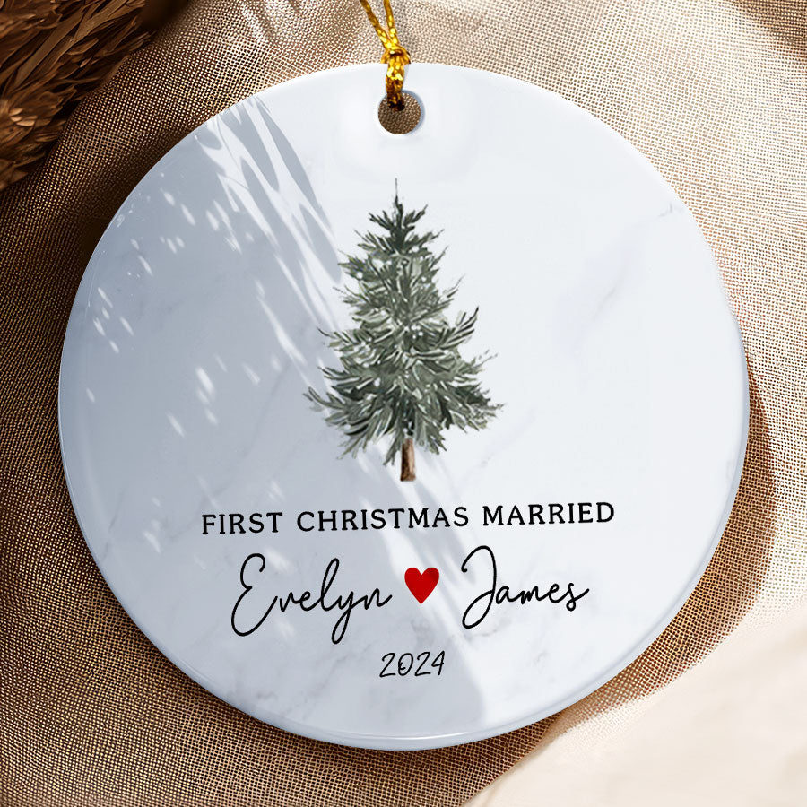 Mr Mrs Personalized Wedding Ornament