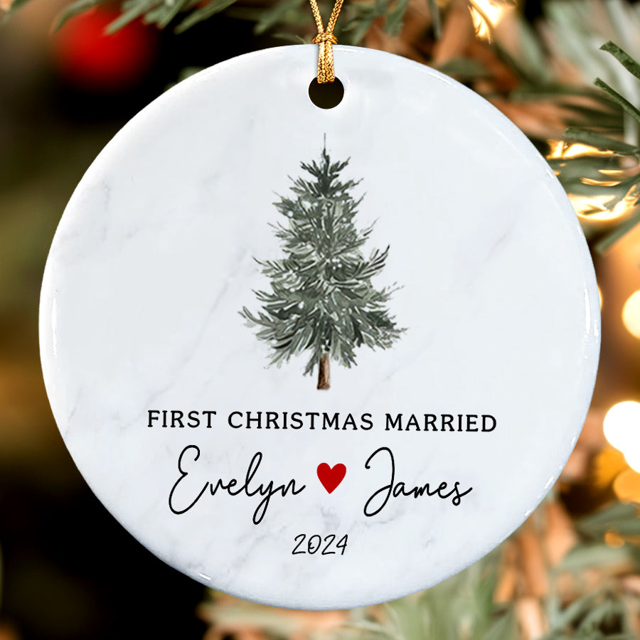 Mr Mrs Personalized Wedding Ornament