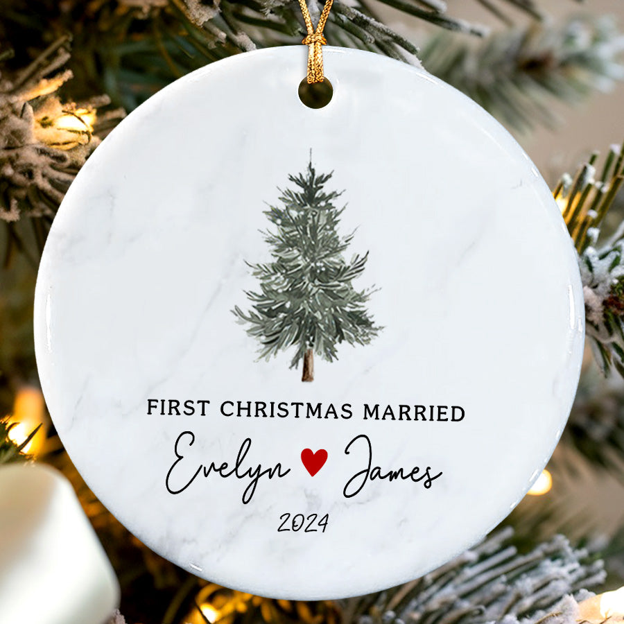 Mr Mrs Personalized Wedding Ornament