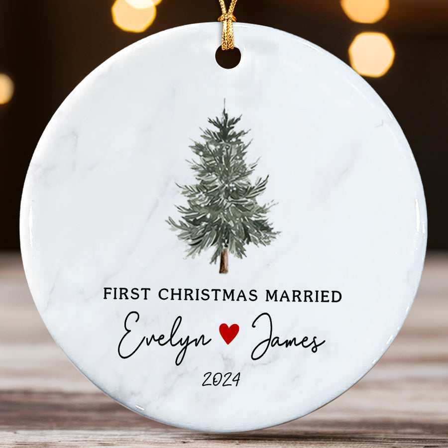 Mr Mrs Personalized Wedding Ornament